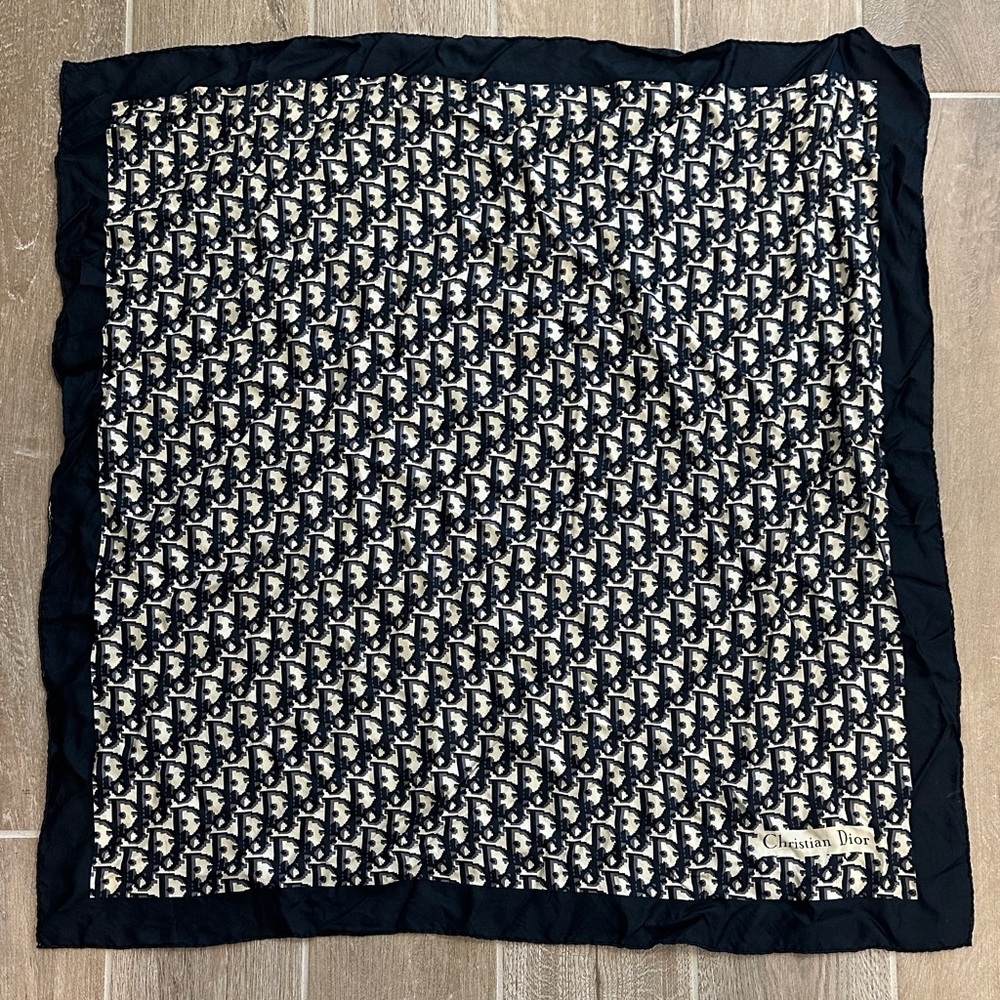 Christian Dior Black and White Monogram Scarf